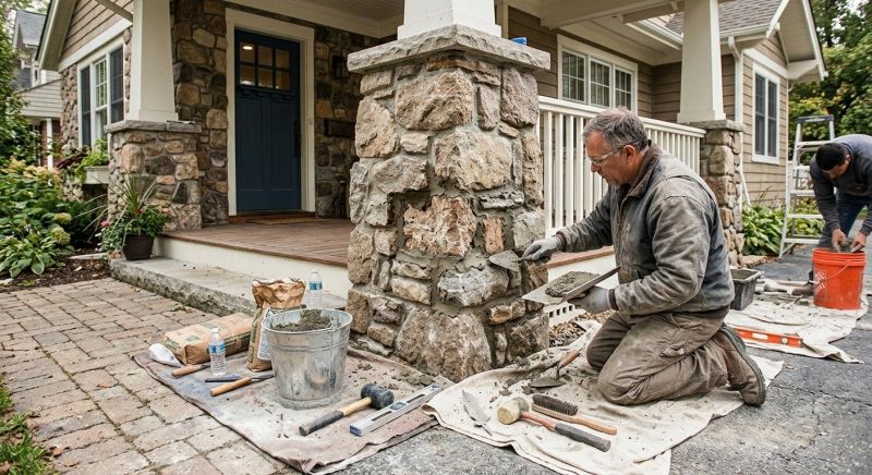 Stone Column Repair in Snellville, GA