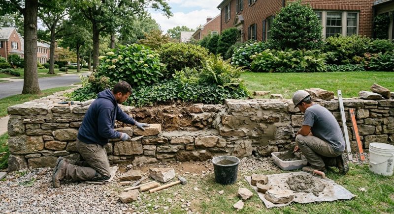 Stone Wall Repair in Stone Mountain, GA
